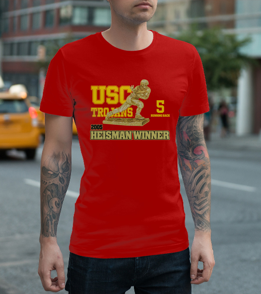 USC Trojans 5 Running Back 2005 Heisman Winner Football Achievement T-Shirt