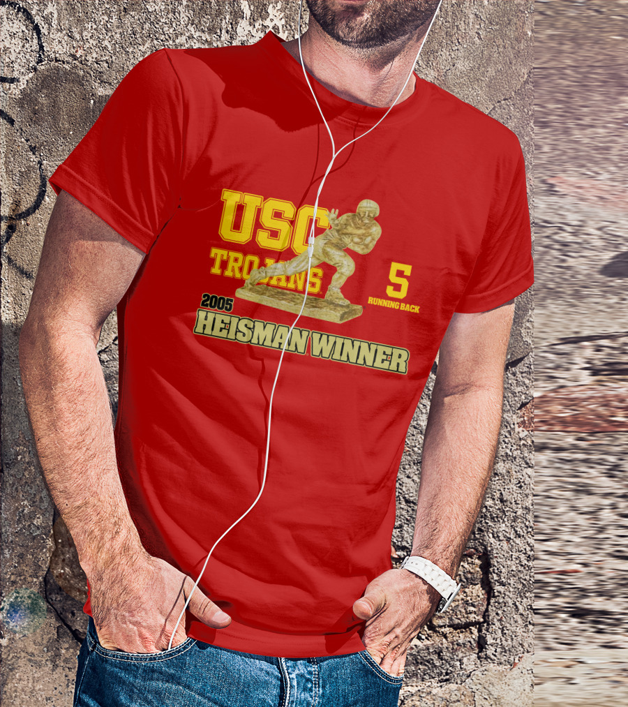 USC Trojans 5 Running Back 2005 Heisman Winner Football Achievement T-Shirt