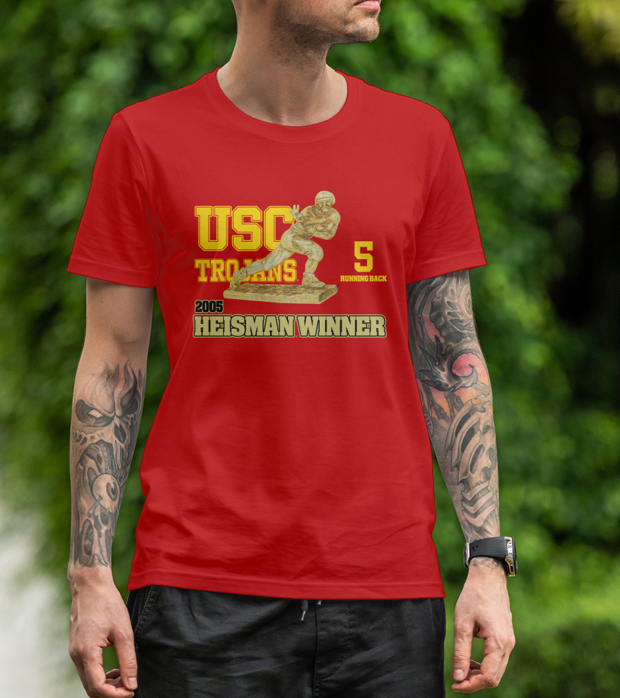 USC Trojans 5 Running Back 2005 Heisman Winner Football Achievement T-Shirt