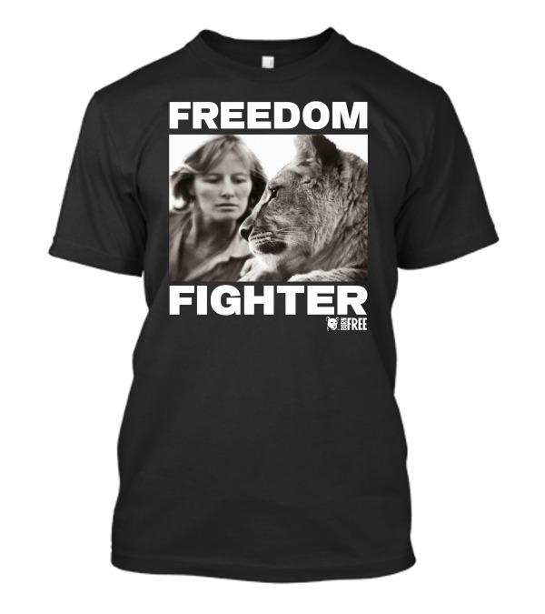 FREEDOM FIGHTER BORN FREE Lion And Woman Interaction T-Shirt