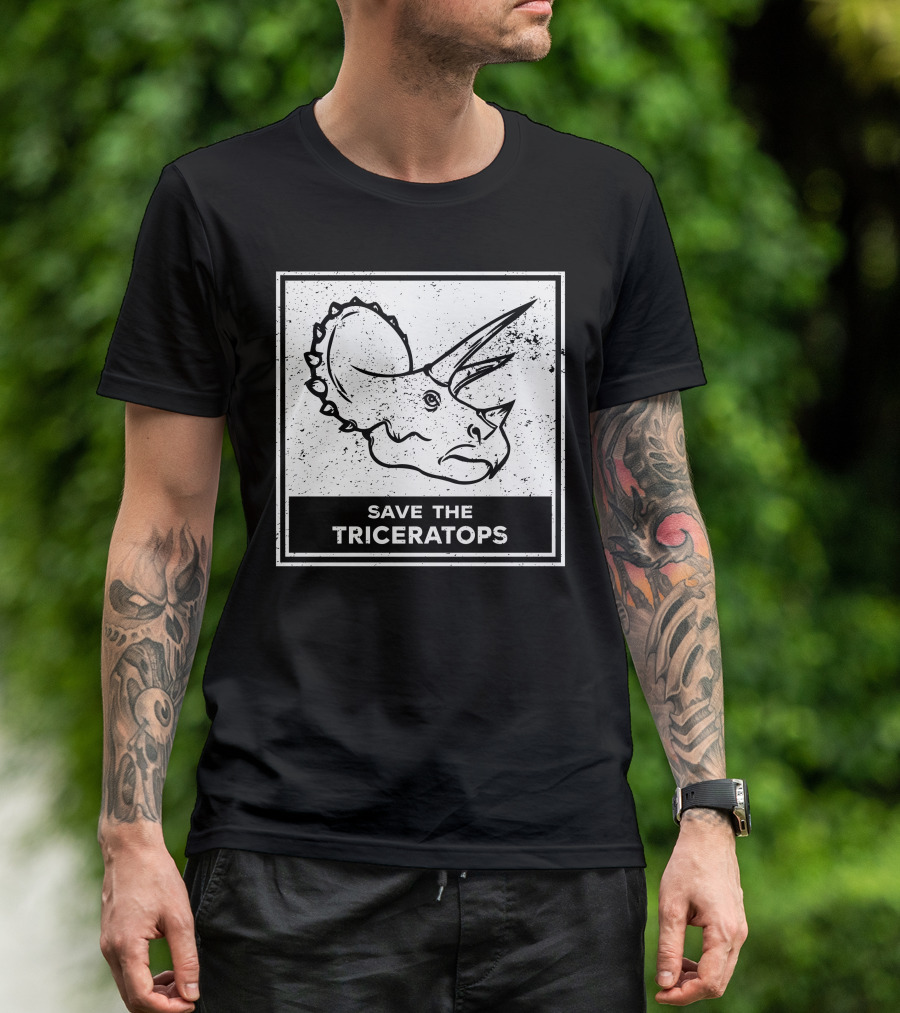 Save The Triceratops Dinosaur Awareness T-Shirt