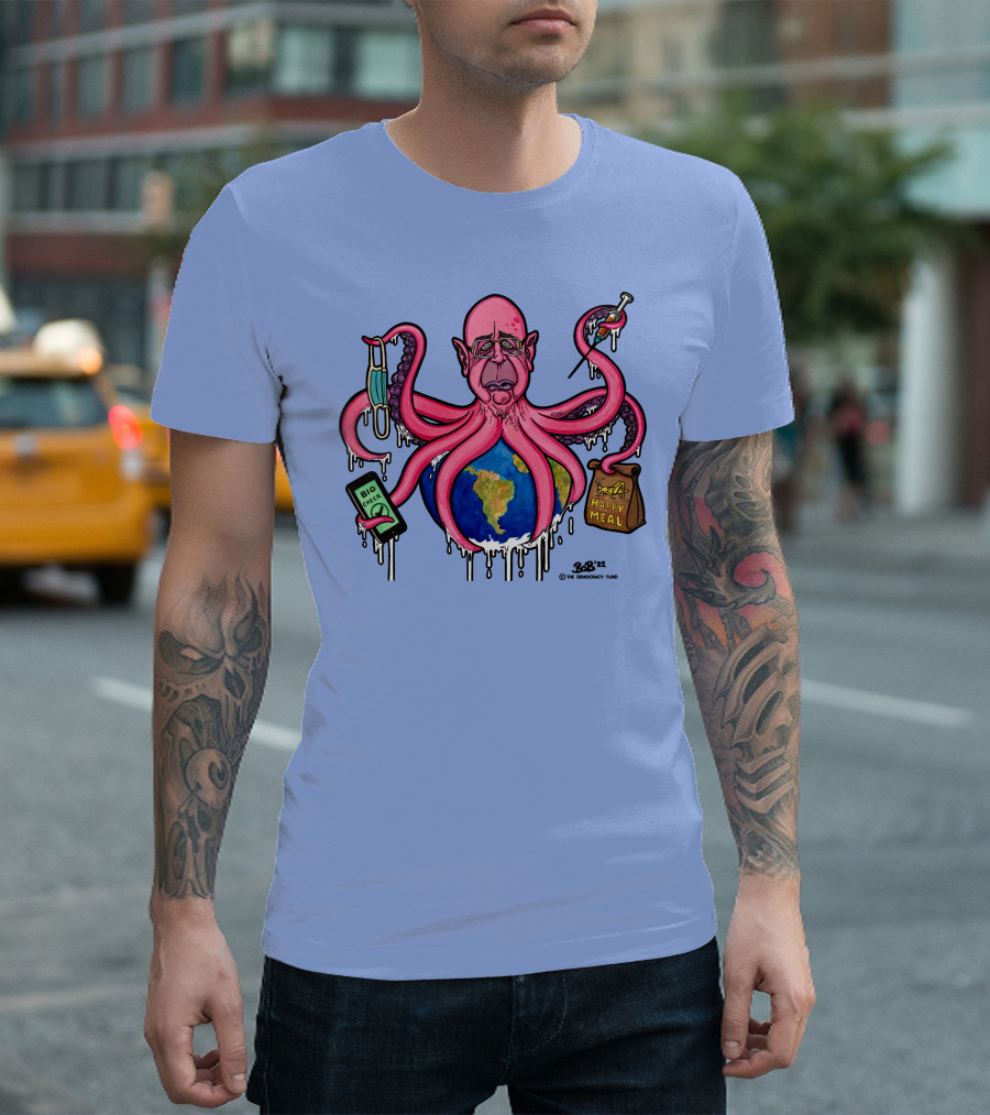 Schwabtopus Earth Bio Check Mask Happy Meal Dripping Syringe T-Shirt