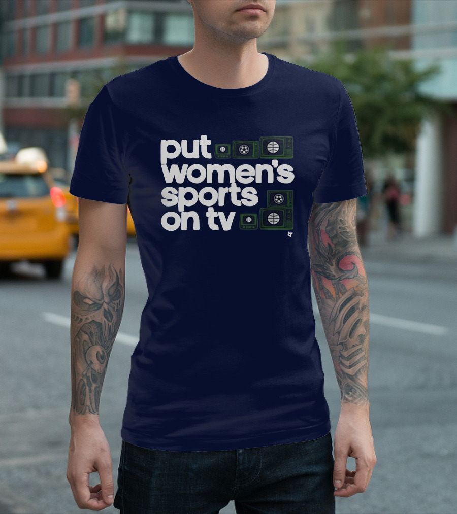 Put Women's Sports On TV Vintage Television T-Shirt
