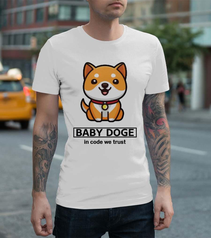 Baby Doge In Code We Trust Kawaii Shiba Inu Puppy T-Shirt