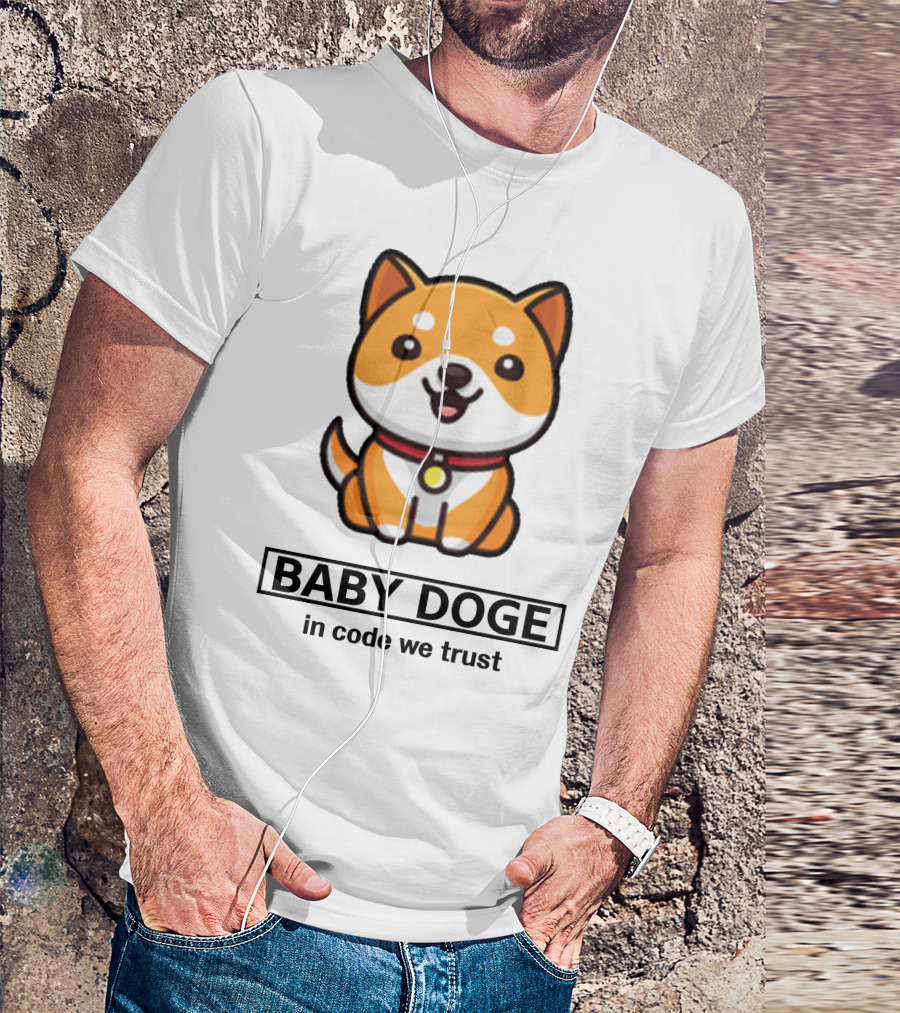 Baby Doge In Code We Trust Kawaii Shiba Inu Puppy T-Shirt