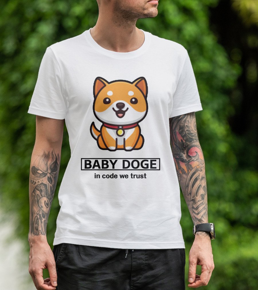 Baby Doge In Code We Trust Kawaii Shiba Inu Puppy T-Shirt