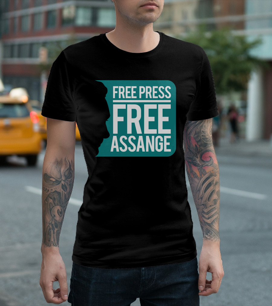 Free Press Free Assange Silhouette Campaign T-Shirt