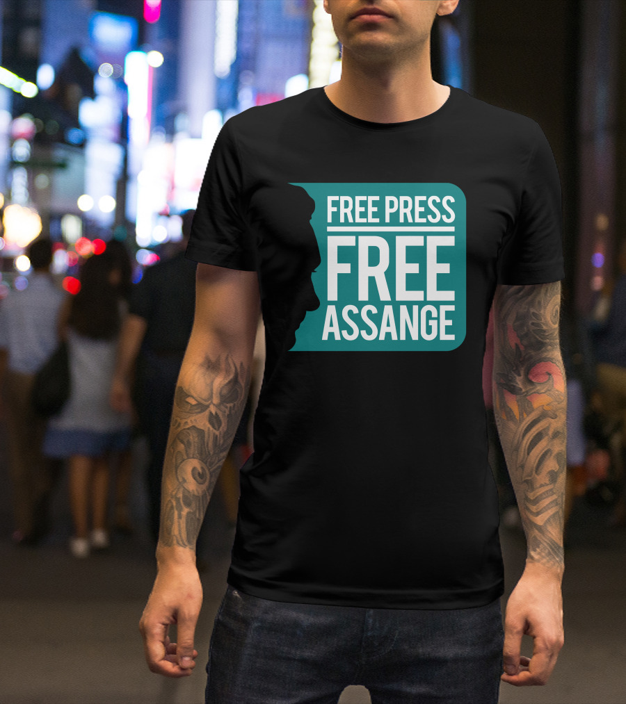 Free Press Free Assange Silhouette Campaign T-Shirt