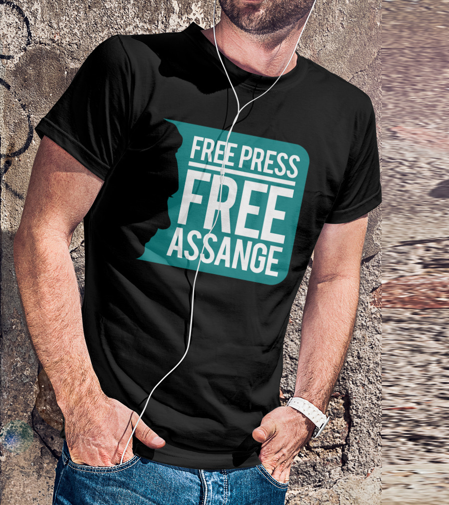 Free Press Free Assange Silhouette Campaign T-Shirt
