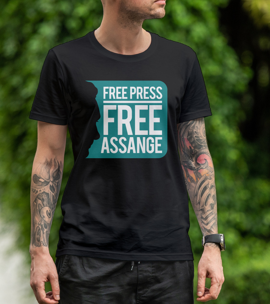 Free Press Free Assange Silhouette Campaign T-Shirt