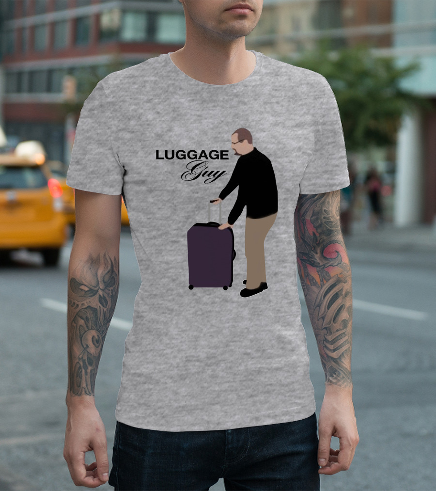 Luggage Guy Barstool Icon with Rolling Suitcase T-Shirt