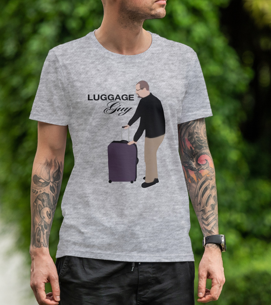 Luggage Guy Barstool Icon With Rolling Suitcase T-Shirt