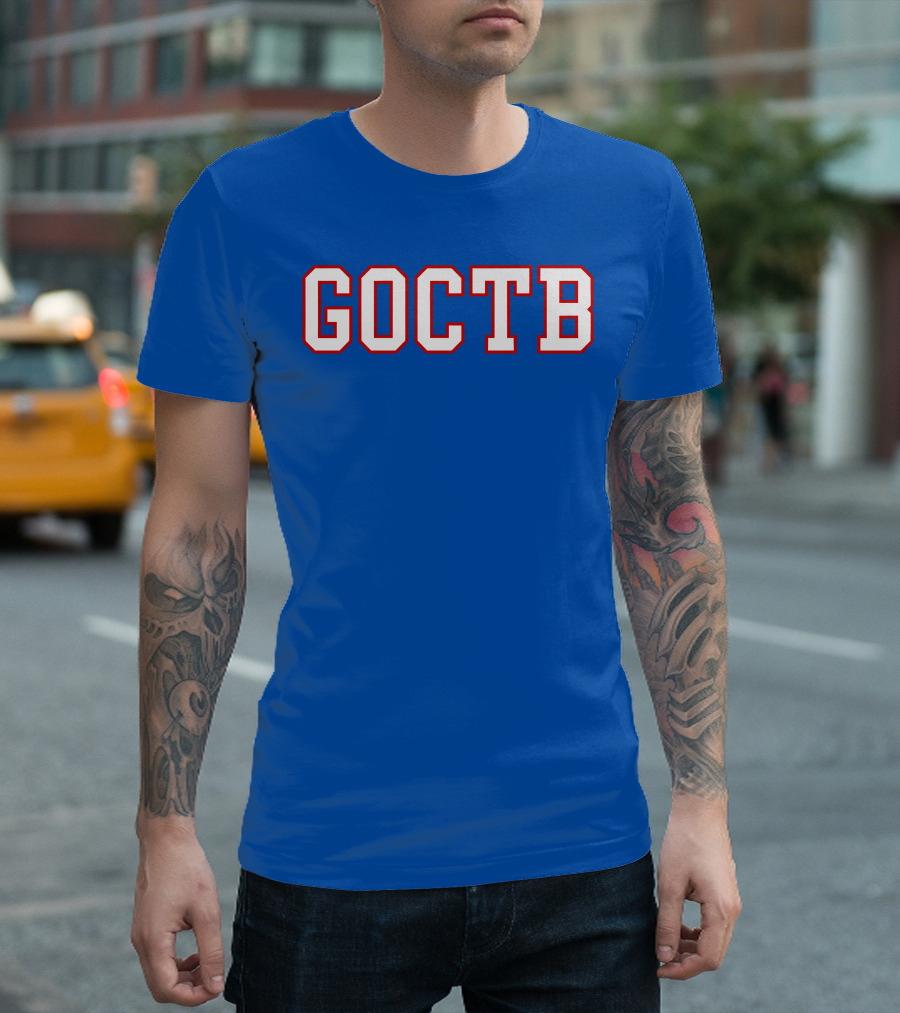 GOCTB 26 S Store Bold Lettering On Blue T-Shirt