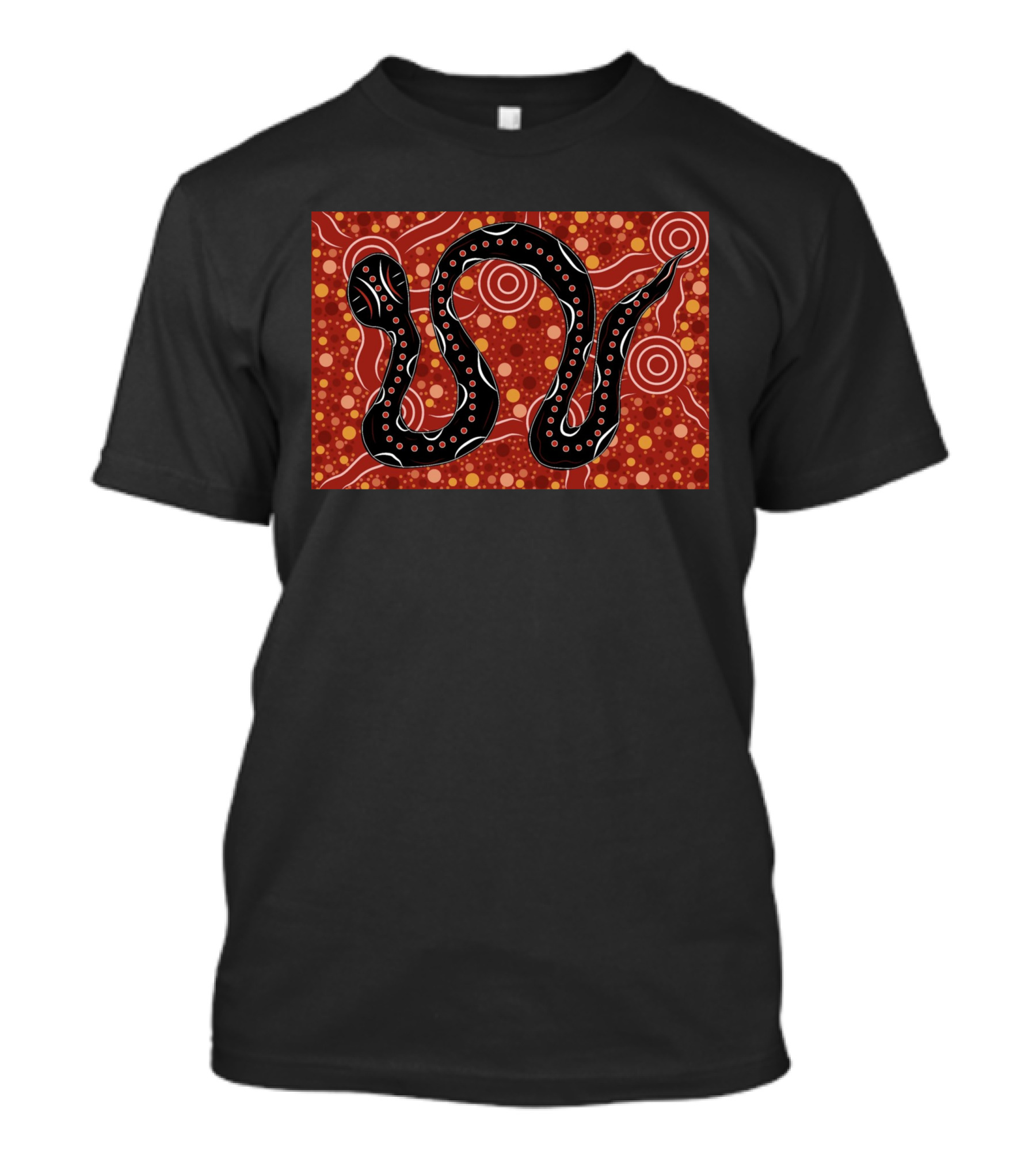 Mhugga Gavin Smith Indigenous Snake Art Red T-Shirt