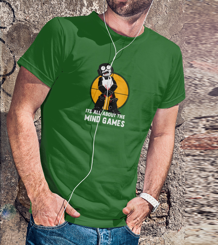 Its All About The Mind Games Targeted Character With Bloodstained Bat T-Shirt
