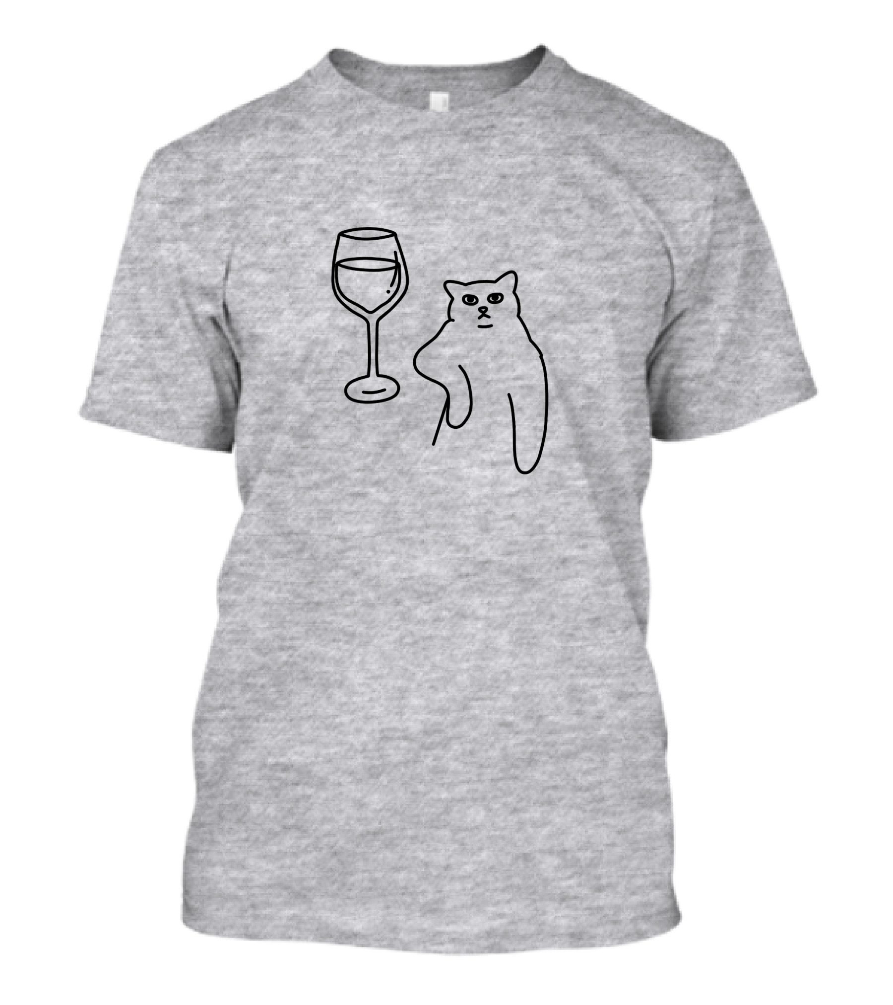 Chat De Vin Wine Glass Cat T-Shirt