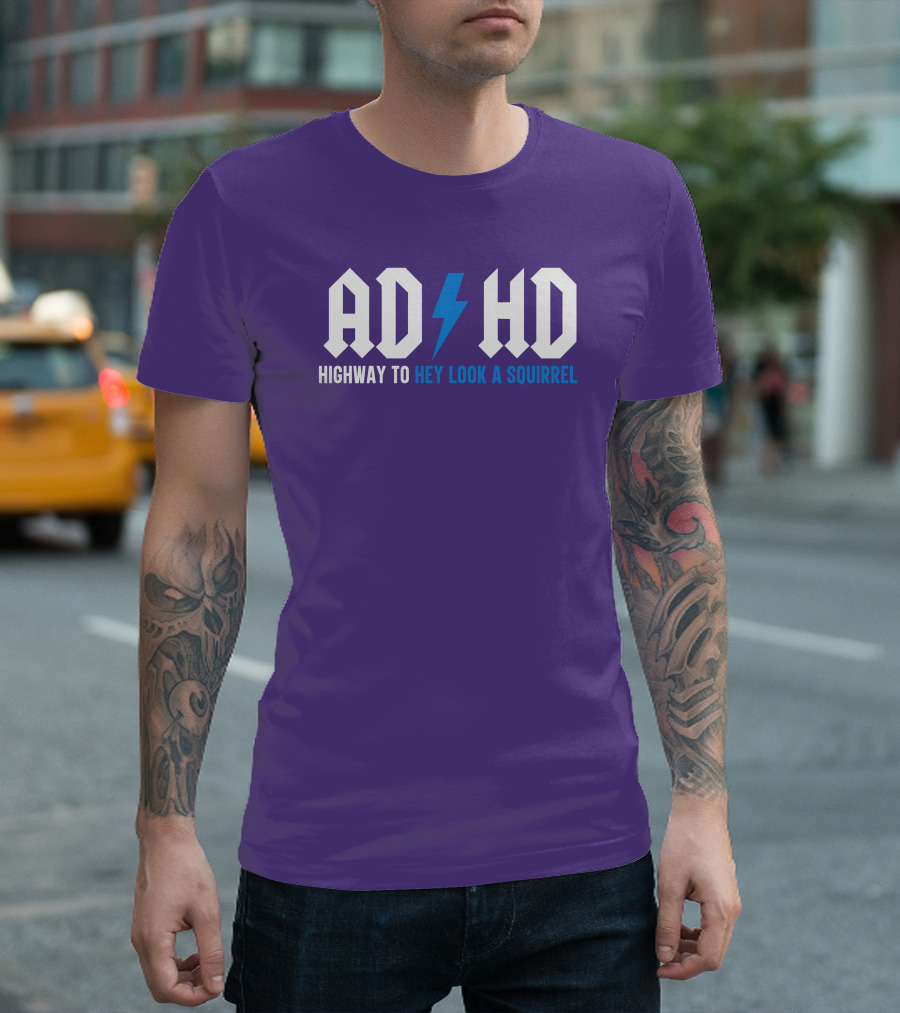 ADHD Highway to Hey Look a Squirrel Vintage Rock T-Shirt