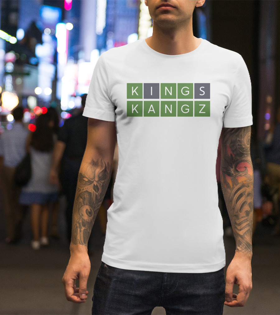 Kangz Kings Word Puzzle Green Blocks T-Shirt
