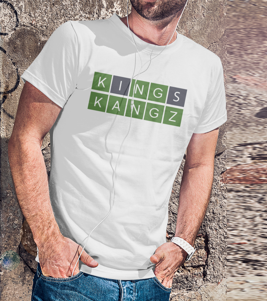 Kangz Kings Word Puzzle Green Blocks T-Shirt
