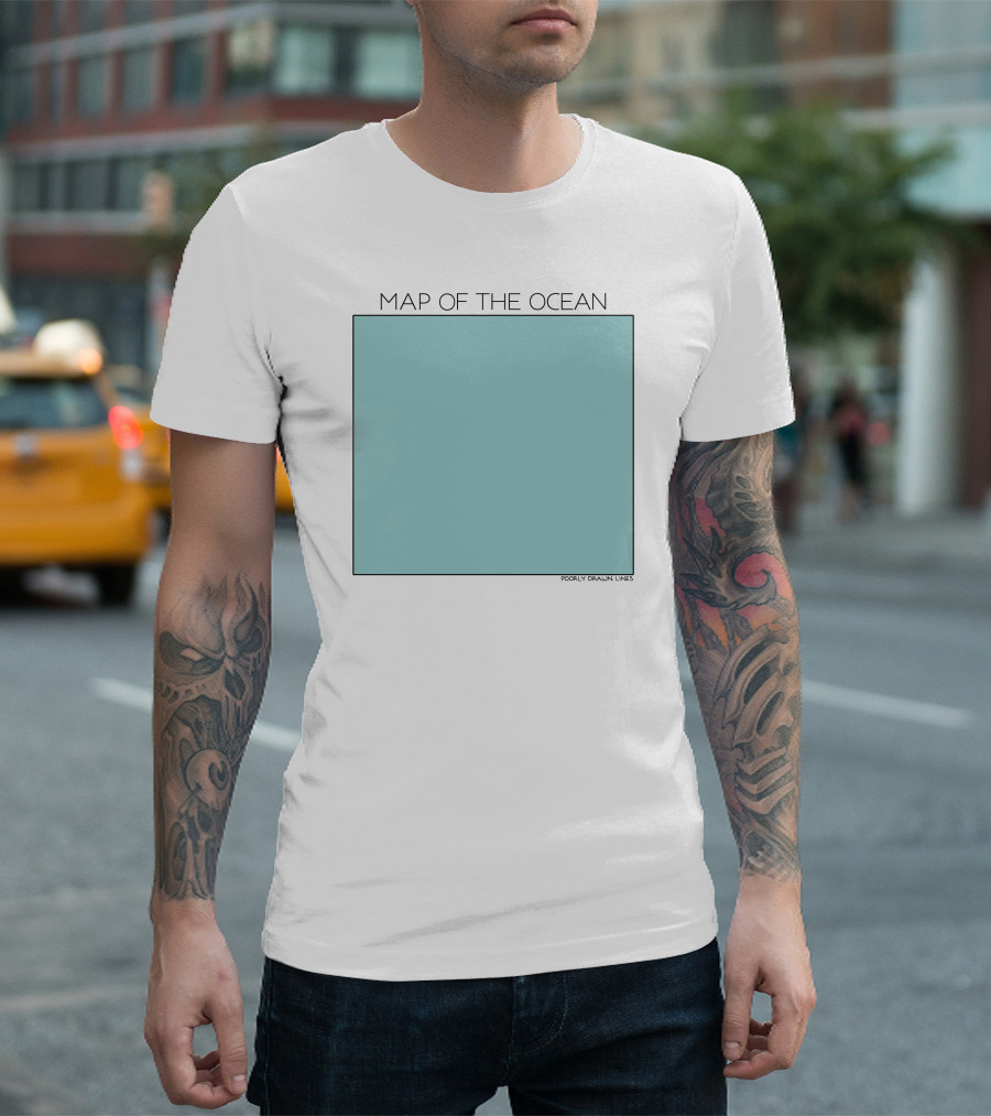Pdlcomics Map Of The Ocean Poorly Drawn Lines Ocean Square T-Shirt