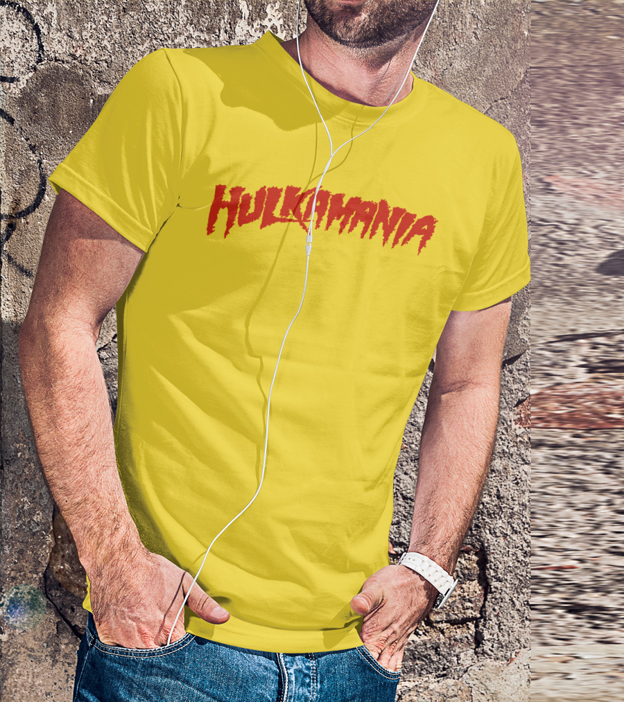Jake Paul Wearing Iconic Hulkamania Yellow And Red T-Shirt