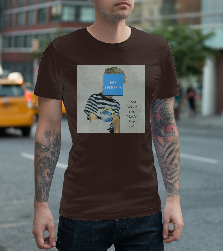 Jack Leopards Look What You Made Me Do Striped Shirt Blue Square T-Shirt