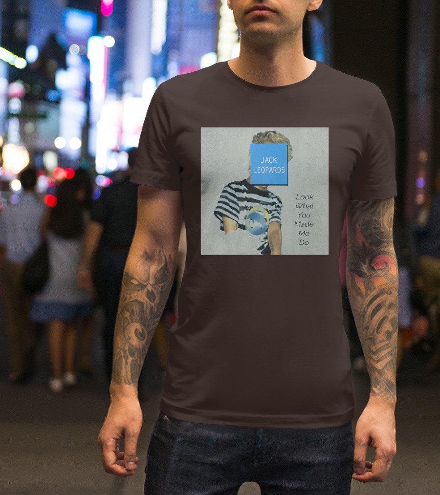 Jack Leopards Look What You Made Me Do Striped Shirt Blue Square T-Shirt