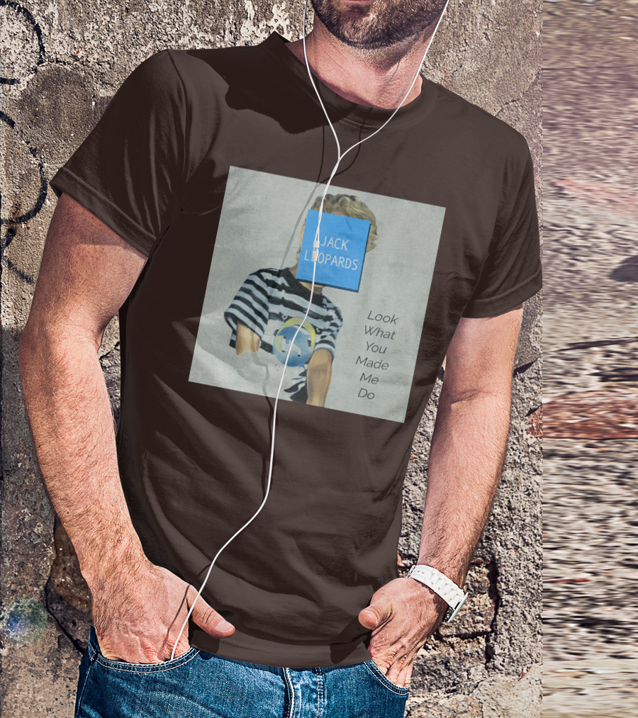 Jack Leopards Look What You Made Me Do Striped Shirt Blue Square T-Shirt