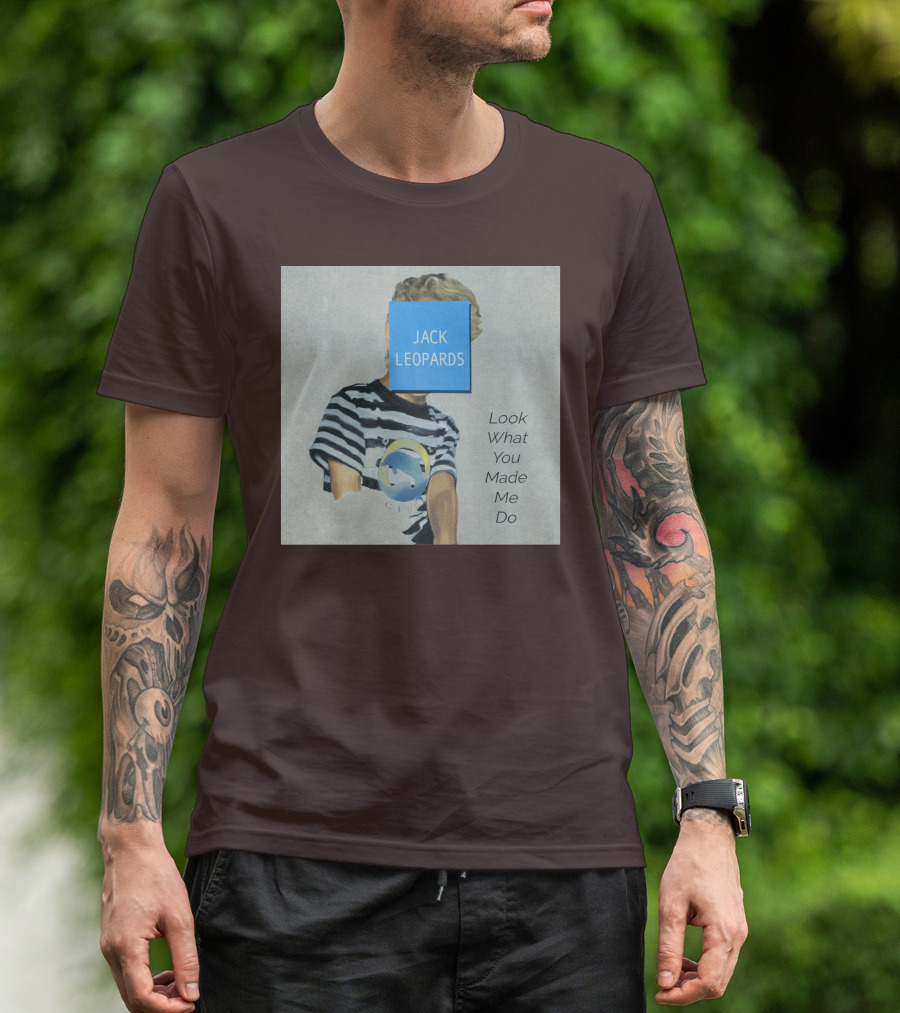 Jack Leopards Look What You Made Me Do Striped Shirt Blue Square T-Shirt