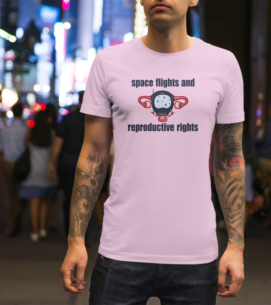 Space Flights And Reproductive Rights Emily Calandrelli Wearing Space Light T-Shirt