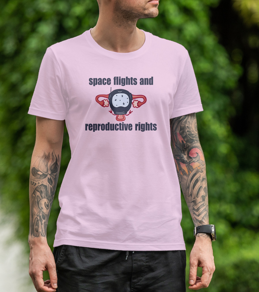 Space Flights And Reproductive Rights Emily Calandrelli Wearing Space Light T-Shirt