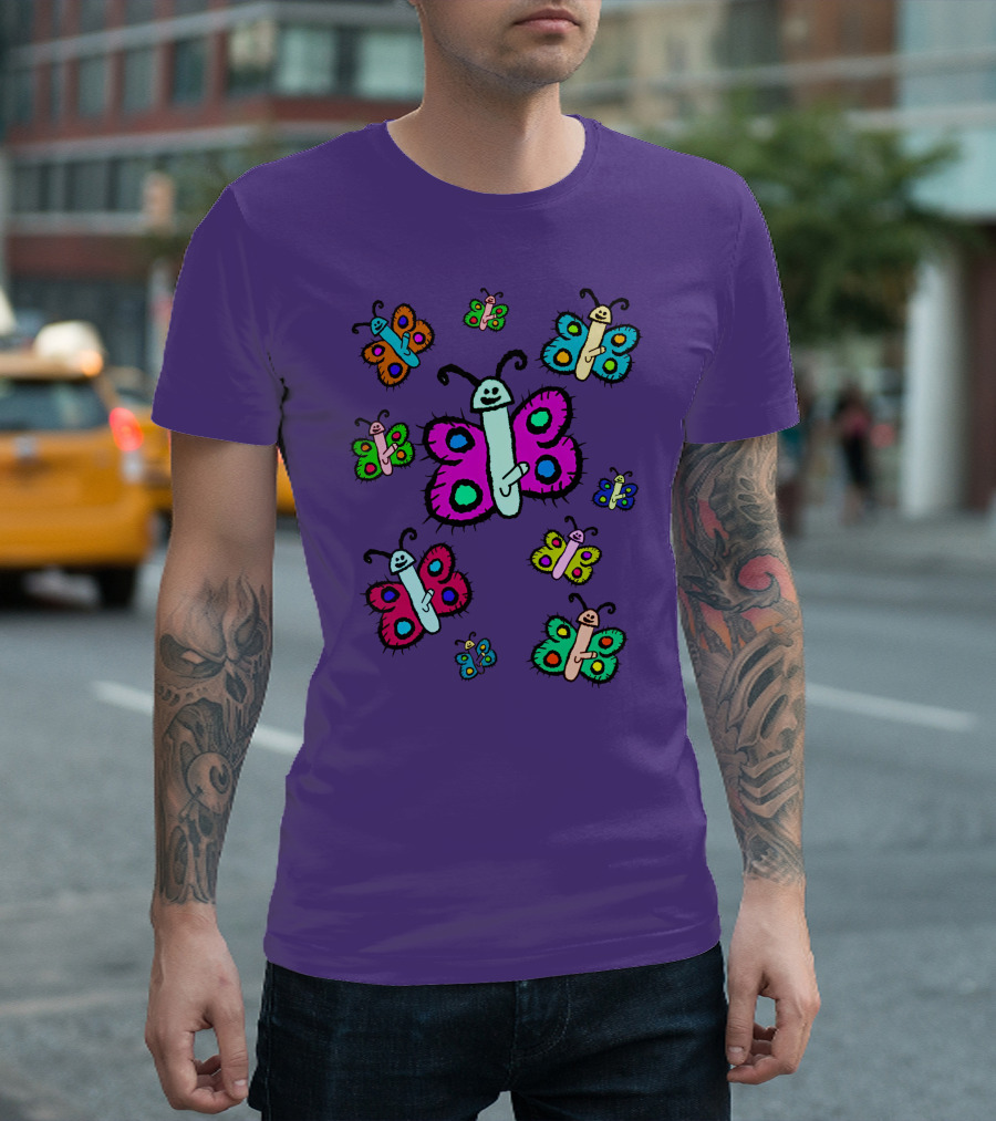Teen Hearts Merch Wienerflys Colorful Butterfly Characters T-Shirt