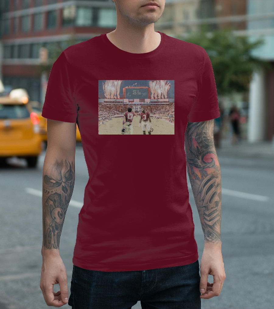 Treybenson3 State Champs 15-3 45-38 Collab Wht T-Shirt