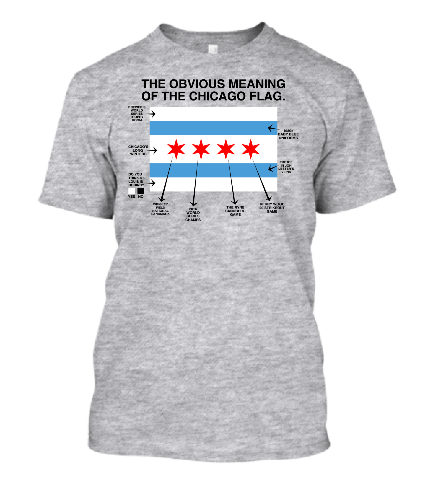Chicago Flag's Hidden Story: Cold Winters, Iconic Games, And World Series Champs T-Shirt