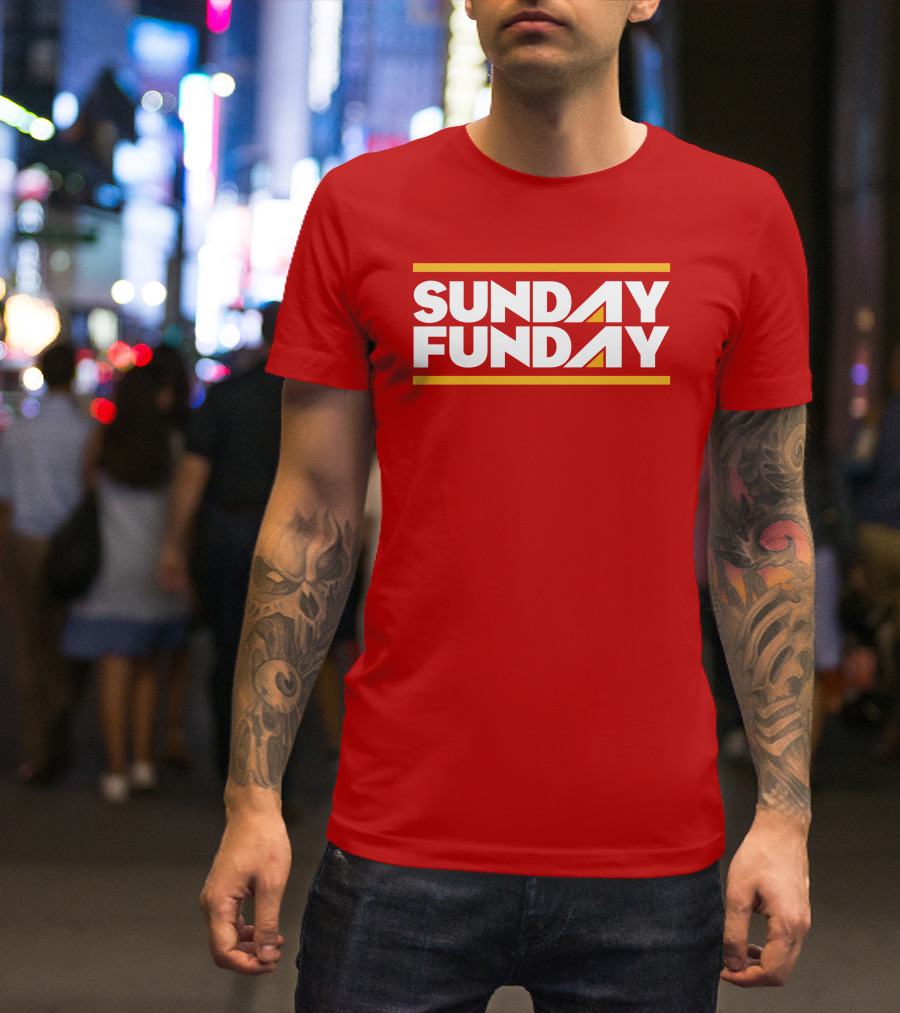 Sunday Funday Westside Storey Store Bold Red Typography T-Shirt