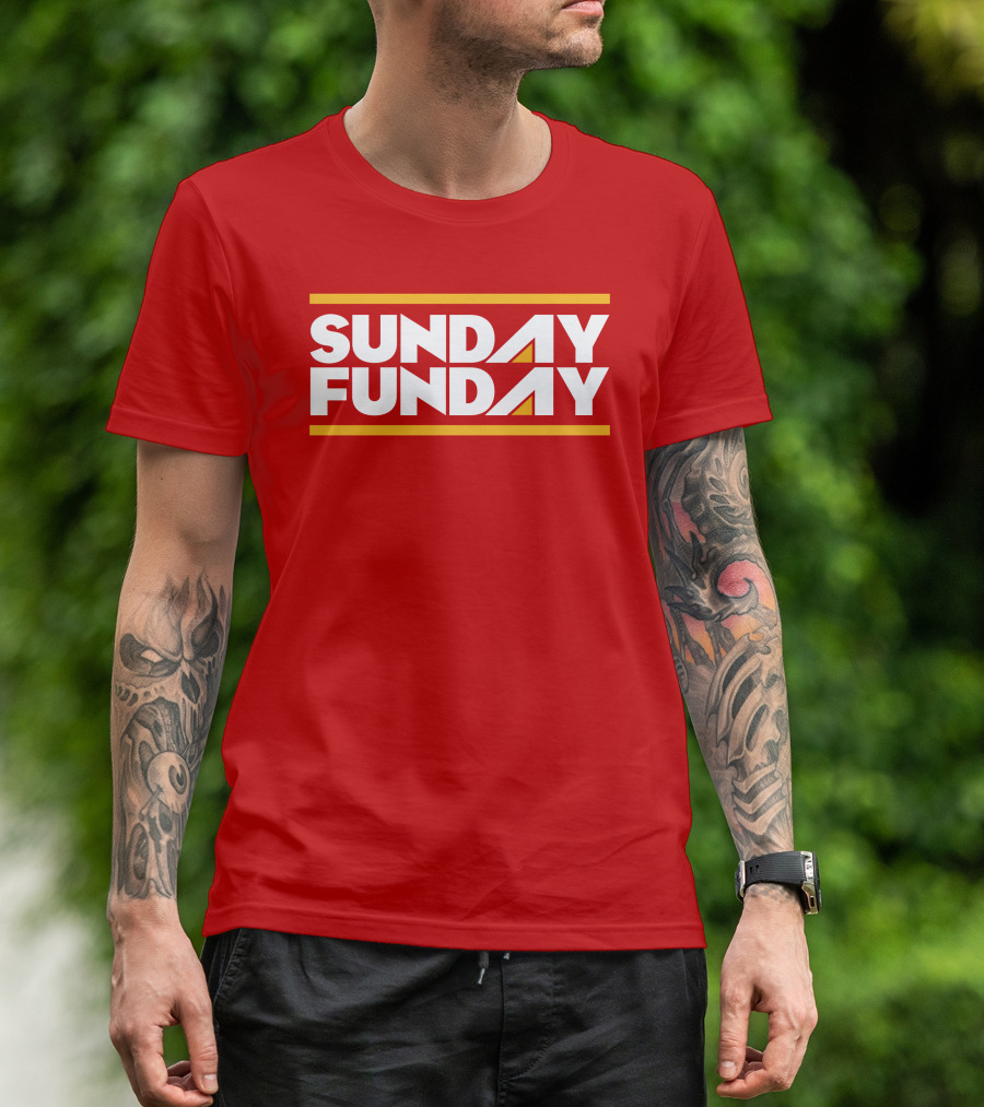 Sunday Funday Westside Storey Store Bold Red Typography T-Shirt