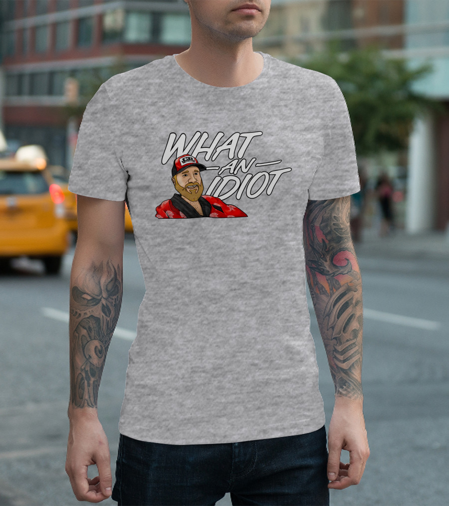 Couch Racer Who Says What An Idiot With Bearded Guy In Cap T-Shirt