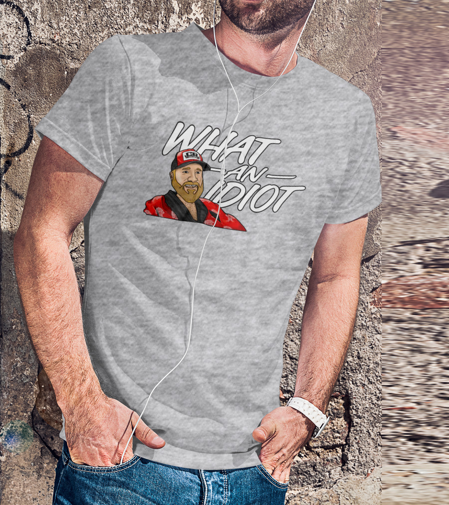 Couch Racer Who Says What An Idiot With Bearded Guy In Cap T-Shirt