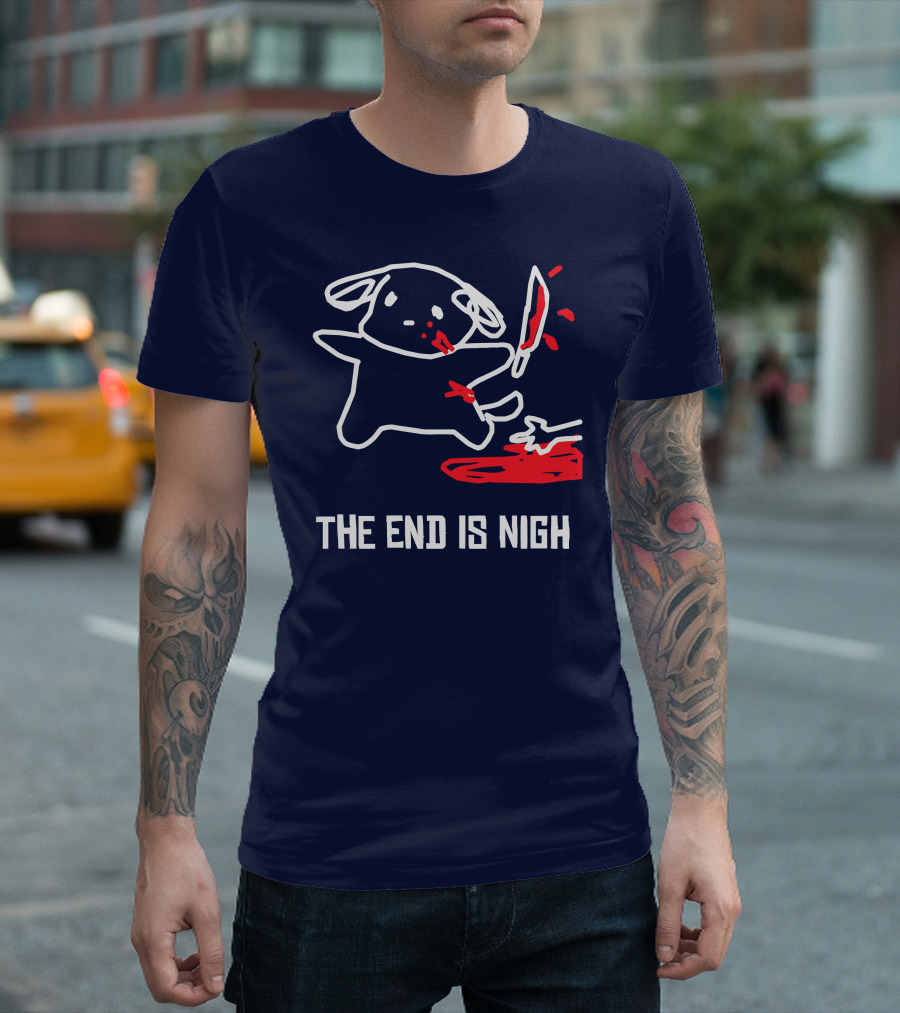 Iahfy The End Is Nigh Cute Creature With Knife And Blood T-Shirt