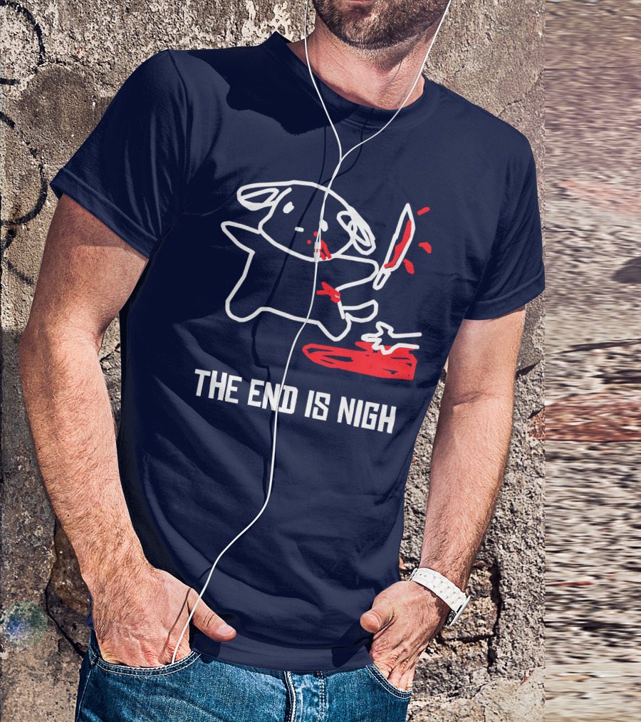 Iahfy The End Is Nigh Cute Creature With Knife And Blood T-Shirt