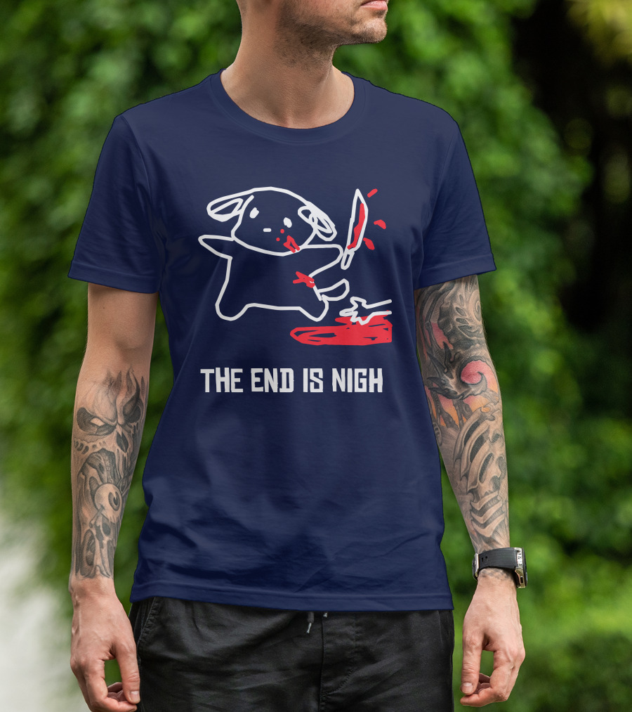 Iahfy The End Is Nigh Cute Creature With Knife And Blood T-Shirt
