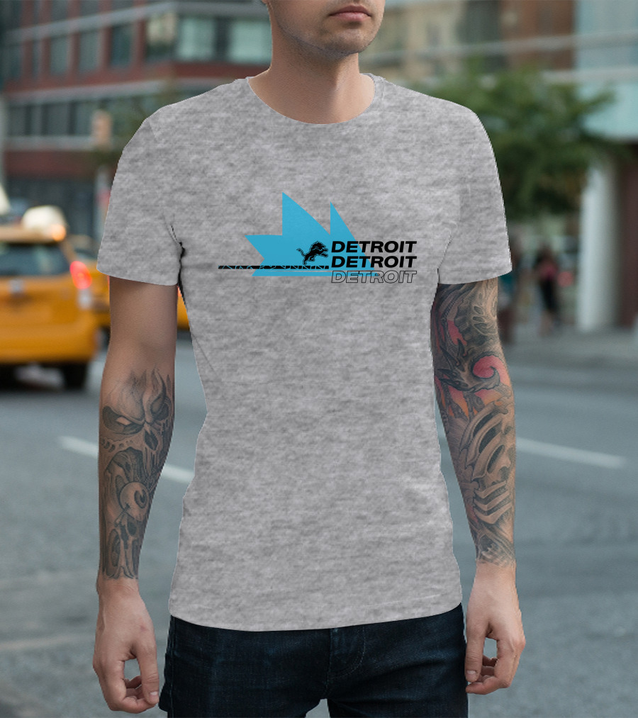 Detroit Detroit Detroit Lions Football Blue Triangles T-Shirt