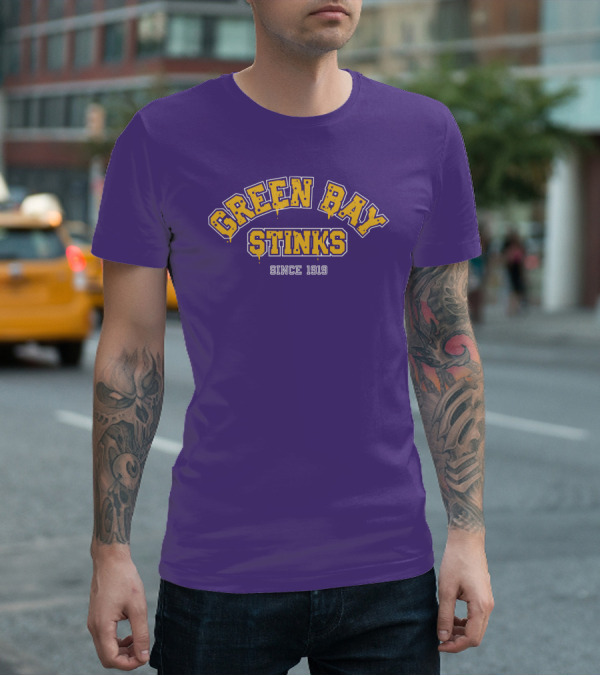 Green Bay Stinks Since 1919 John Randle Purple Yellow Football Rivalry Joke T-Shirt