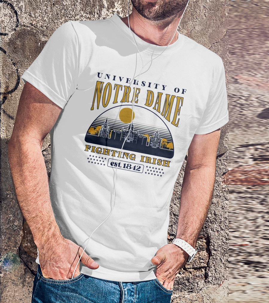 University Of Notre Dame Fighting Irish Est 1842 Classic Skyline T-Shirt