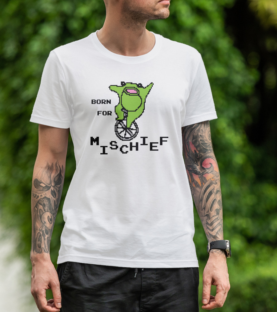 Born For Mischief Frog On Unicycle T-Shirt
