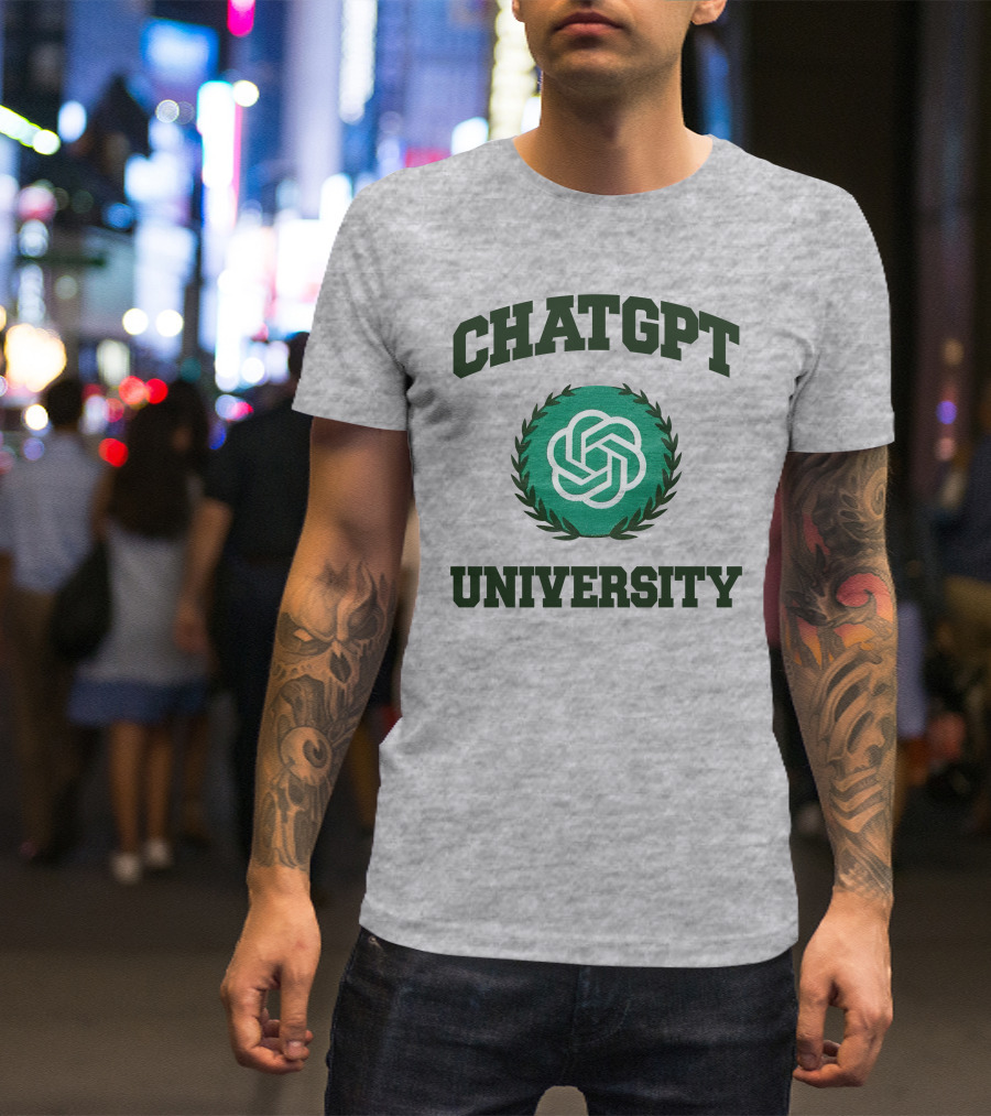 Shithead Steve Chatgpt University Laurel Emblem T-Shirt