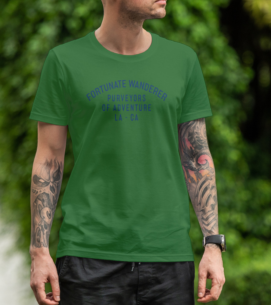 Fortunate Wanderer Purveyors Of Adventure LA CA Wanderlust T-Shirt