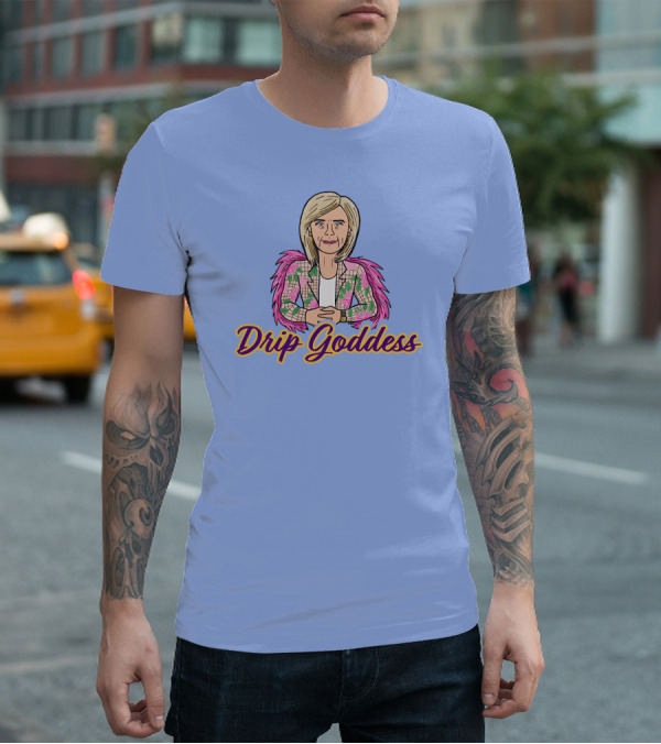 Store Drip Goddess Pink Feathered T-Shirt
