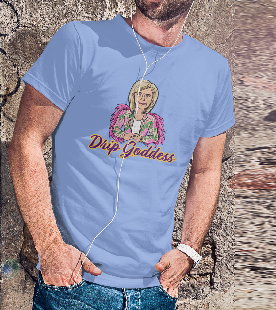 Store Drip Goddess Pink Feathered T-Shirt