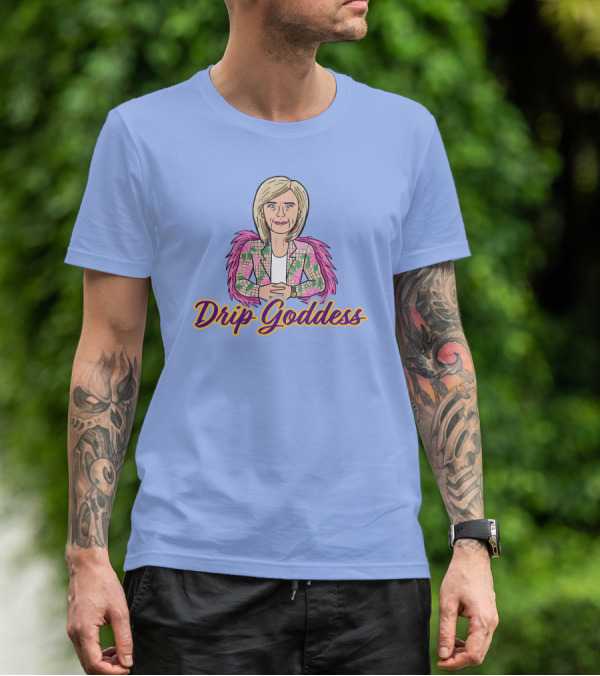 Store Drip Goddess Pink Feathered T-Shirt